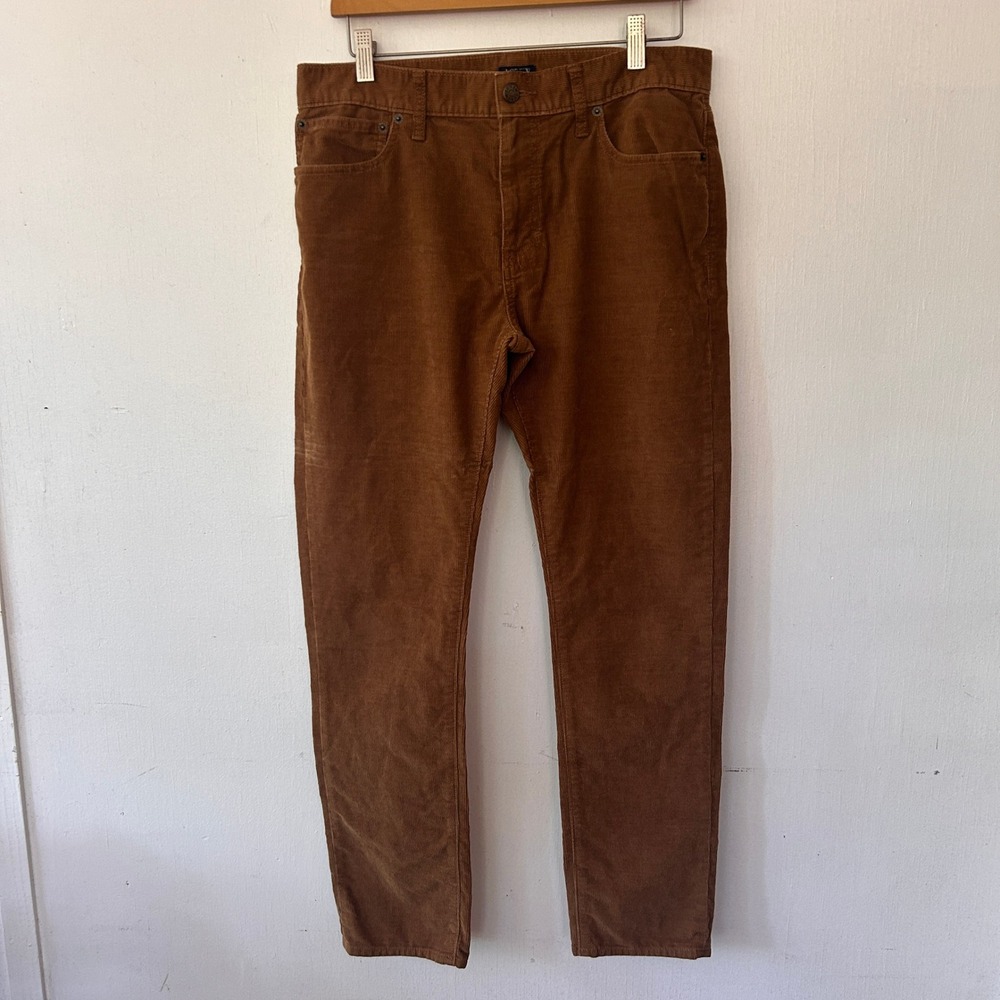 J.Crew Corduroy Pants Mens 30x30 Brown Flex Stretch Slim Fit Dark Academia